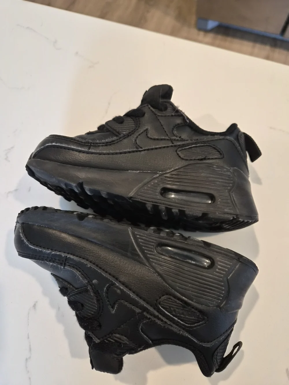 Nike Kids' Black Leather Sneakers